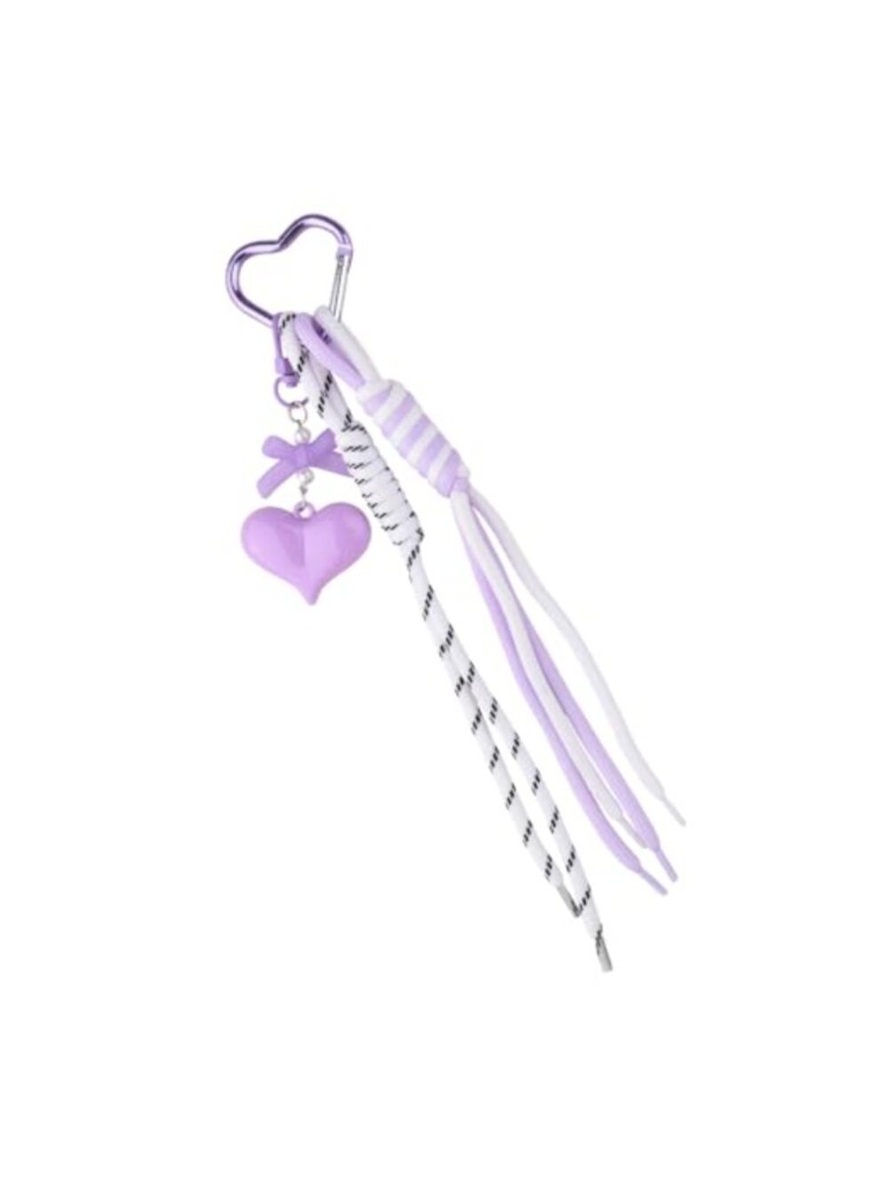 Braided Rope Keychain Backpack Charm Heart Bow Keyring